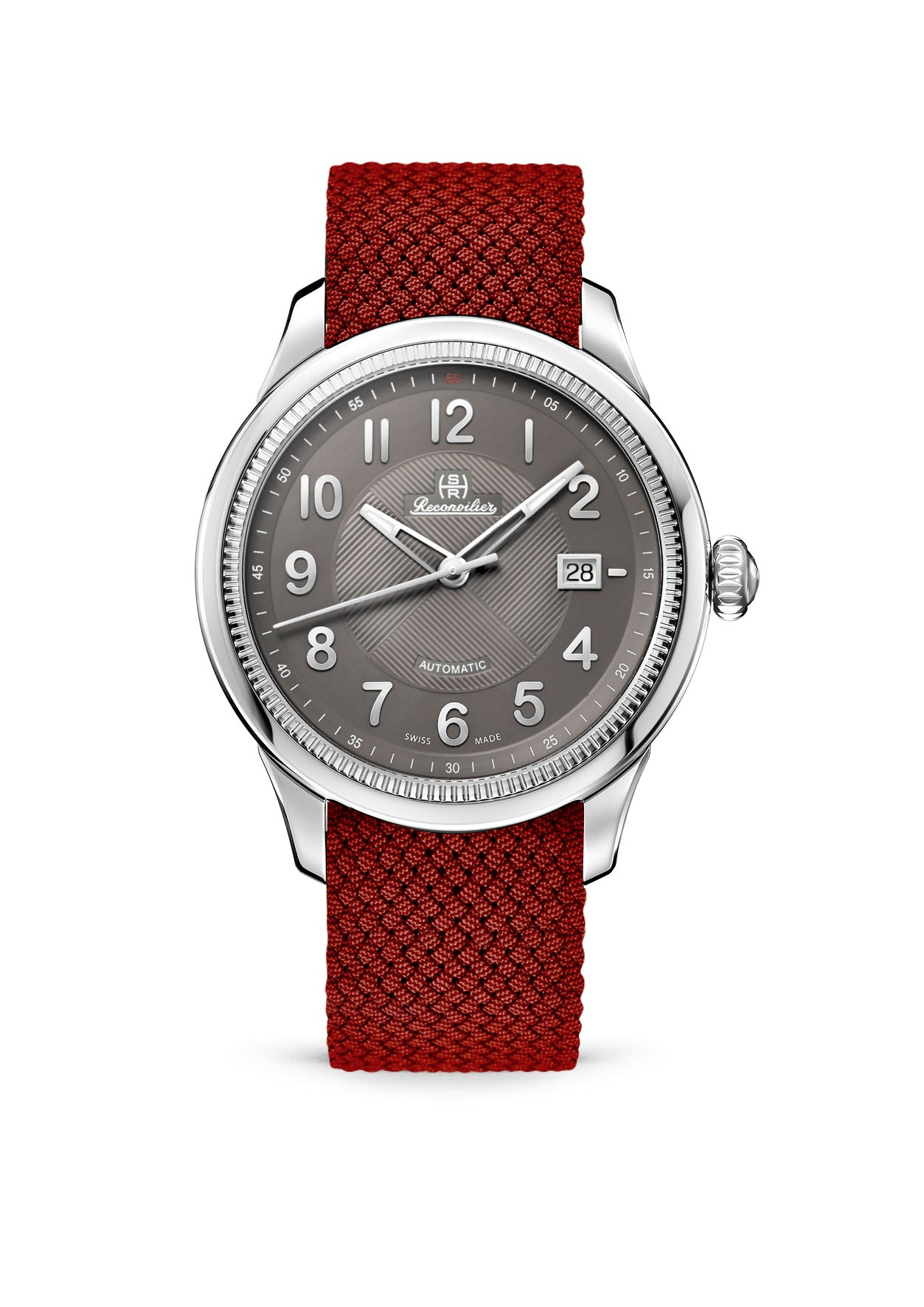 Classic Steel Titanium-Silver Red Perlon