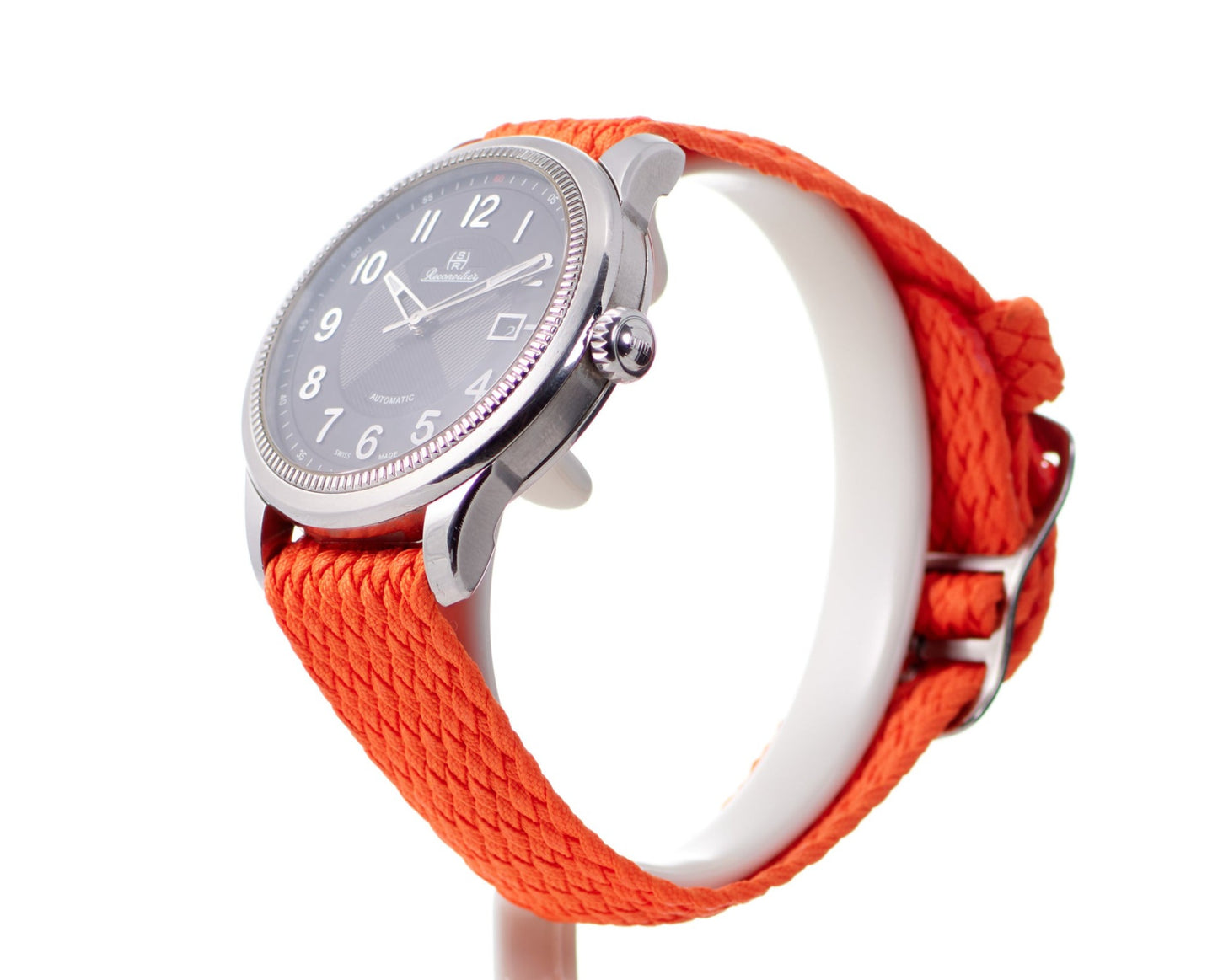 Classic Steel Black-Silver Orange Perlon