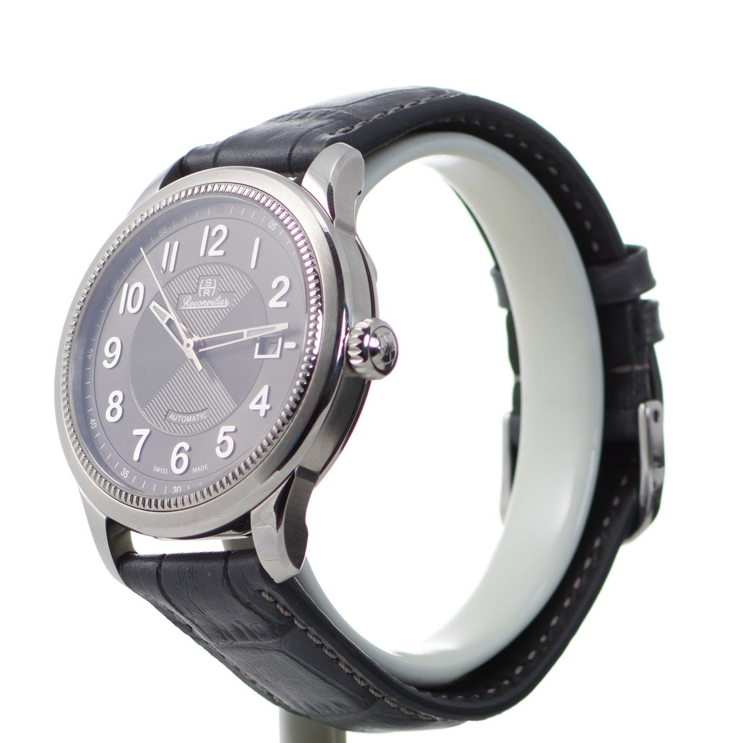 Classic Steel Titanium-Silver Gray Leather