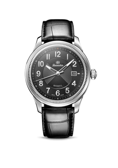 Classic Steel Black-Silver Black Leather