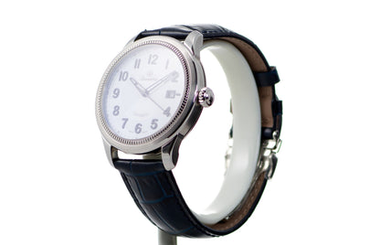 Classic Steel White-Black Blue Leather